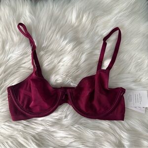 Nwt! Auden unlined Women's Burgundy Underwire Bra sz 32b